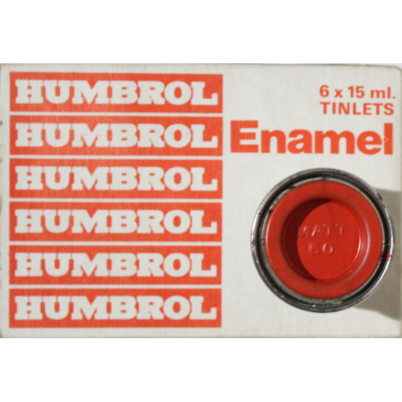 Pot de peinture Humbrol - Enamel No 60 Matt Scarlet - 1/2 Oz