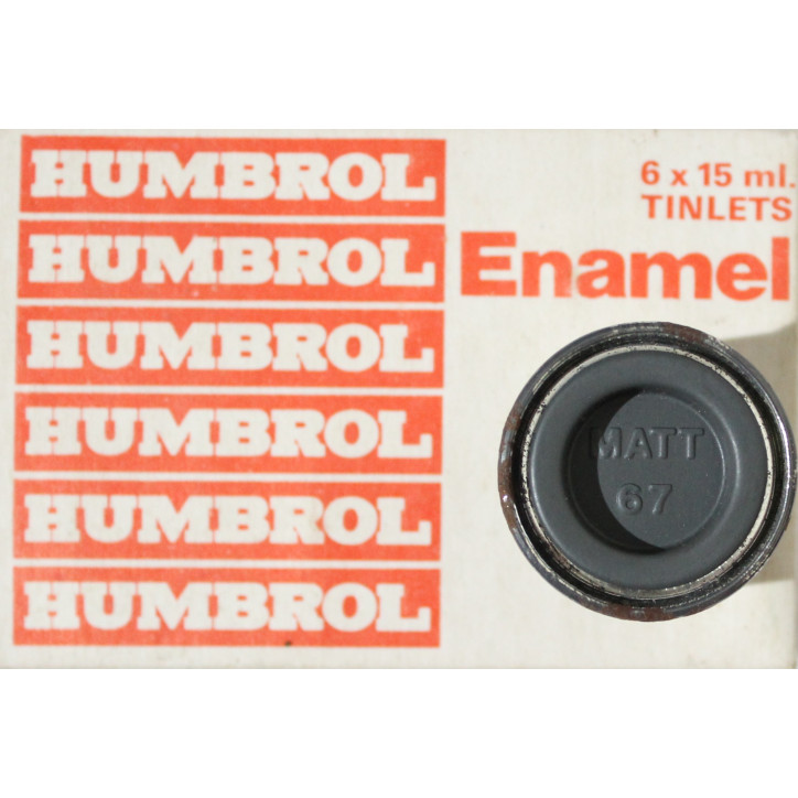 Pot de peinture Humbrol - Enamel No 67 Matt Tank Grey- 1/2 Oz