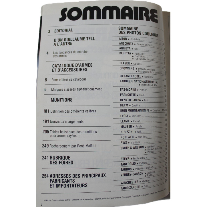 Livre Annuaire des armes Guillaume Tell 11 R. Caranta et9