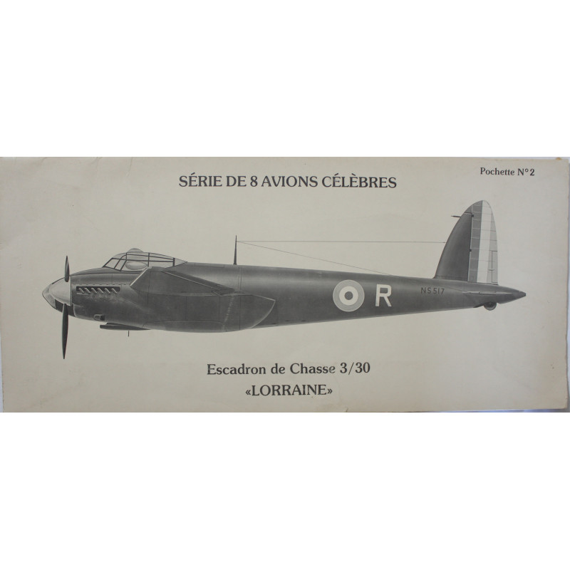 Pochette de 8 Lithographies de l'escadron de chasse 3-30 Lorraine