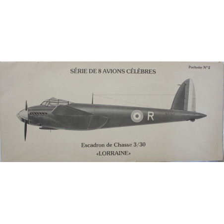 Pochette de 8 Lithographies de l'escadron de chasse 3-30 Lorraine