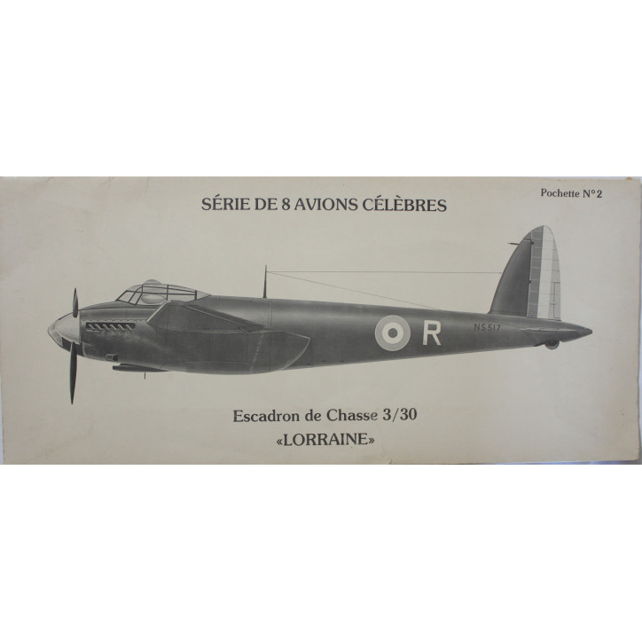 Pochette de 8 Lithographies de l'escadron de chasse 3-30 Lorraine