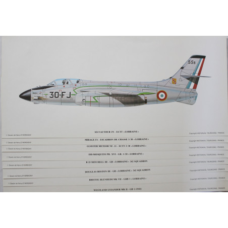 Pochette No2 de 8 Lithographies de l'escadron de chasse 3-30 Lorraine