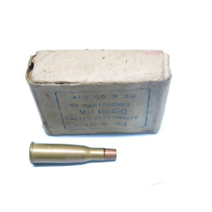 Rare boite pleine cartouches 8 Lebel balles sectionnées  ref 900