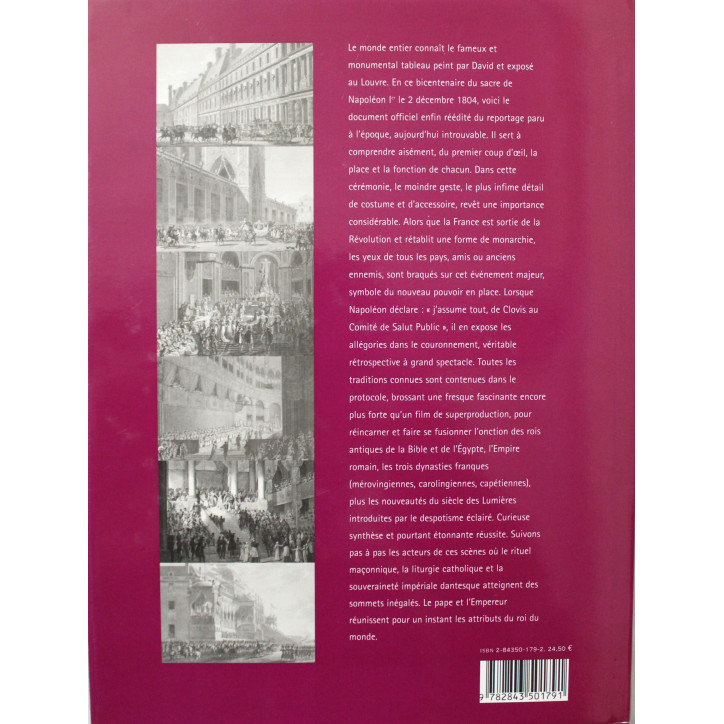 Livre Le Sacre de S.M. L'Empereur Napoléon