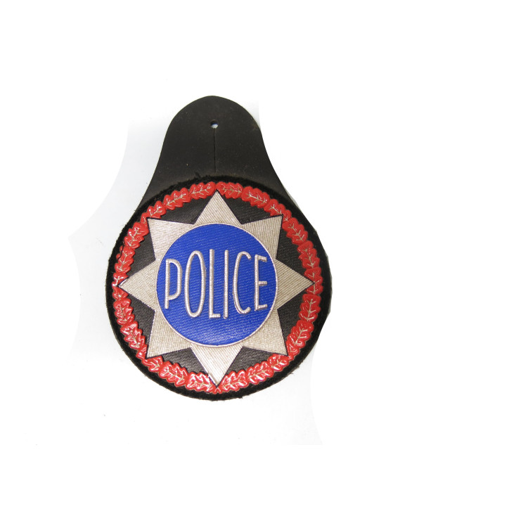 Ecusson tissu Police brodé argent  ref  33                                                                    