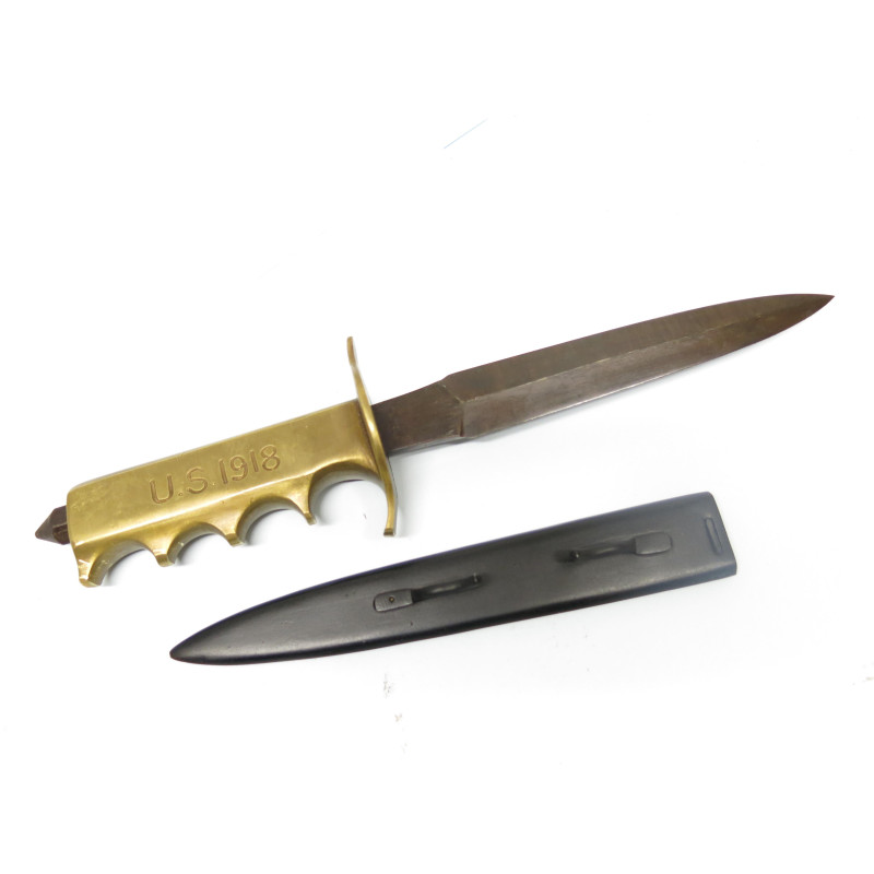 Superbe poignard US 1918 avec fourreau metal  repro 