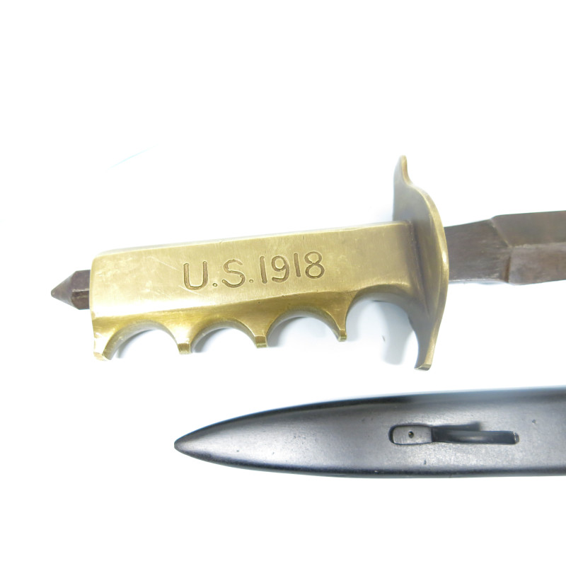 Superbe poignard US 1918 avec fourreau metal  repro 