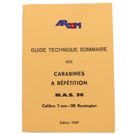 Guide technique sommaire des carabines à répétition M.A.S. 36