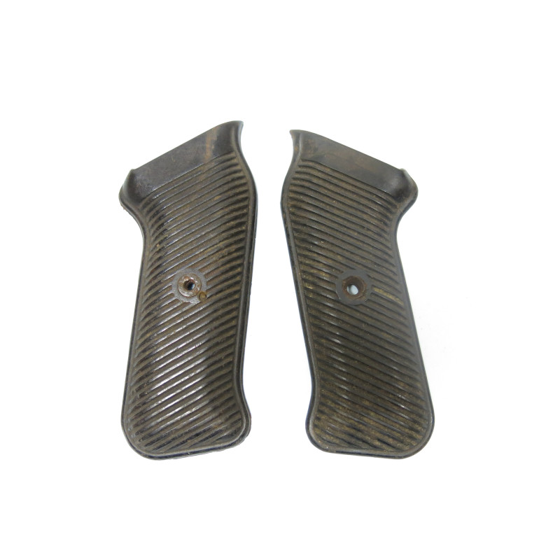 Paire de plaquettes bakélite originales pour MP38 ou MP40 marron Réf 225