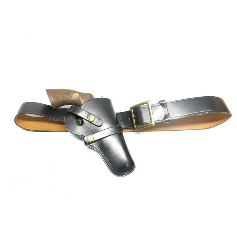 Etui cuir Hunter pour revolver 4 pouces avec ceinturon ref 23 