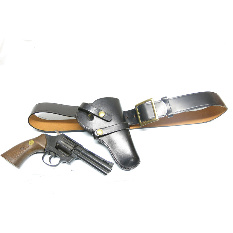 Etui cuir Hunter pour revolver 4 pouces avec ceinturon ref 23 