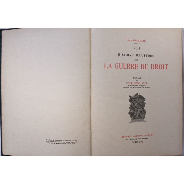 Livre Histoire Illustrée de la guerre du droit - 1914 - Tome 1