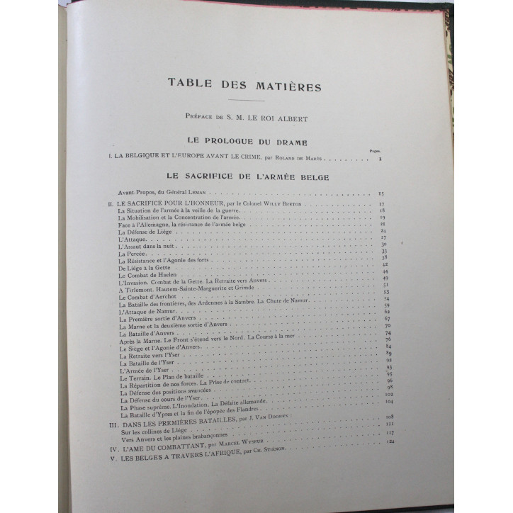 Livre L'épopée Belge dans la grande guerre 1914-1948