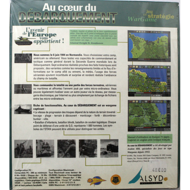 Jeu Avec CD-Rom Au Coeur du débarquement - Jeu de stratégie WarGame