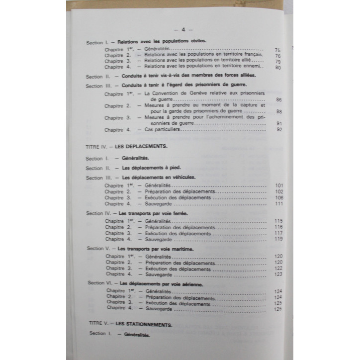 Livret Règlement de service en campagne - TTA 105 - 1971