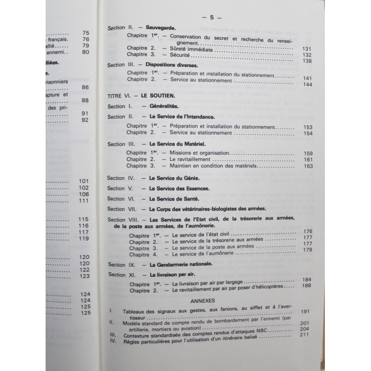Livret Règlement de service en campagne - TTA 105 - 1971