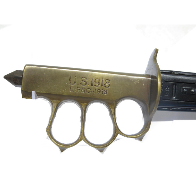 Superbe poignard US 1918 avec fourreau metal  repro 