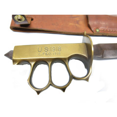 Superbe poignard US 1918 avec fourreau cuir camillus ref 99 repro