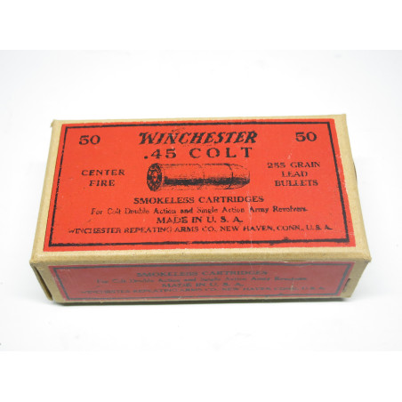 Belle repro de boite de cartouches ancienne calibre 45 Colt Winchester