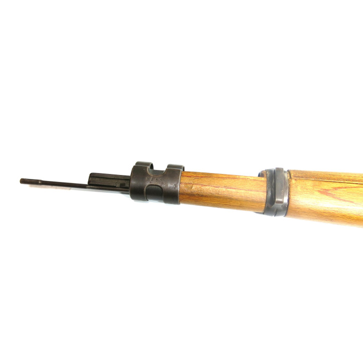 Superbe crosse en bois lamellé originale pour fusil Mauser 98K avec ferrures au numero