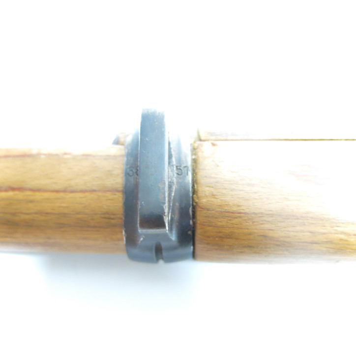 Superbe crosse en bois lamellé originale pour fusil Mauser 98K avec ferrures au numero