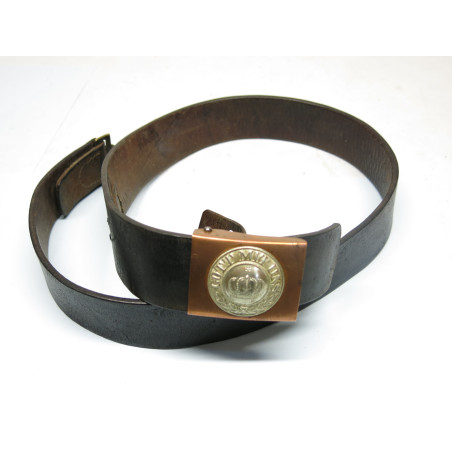 Boucle Prussienne originale avec ceinturon cuir Allemand daté 1915 ref 220