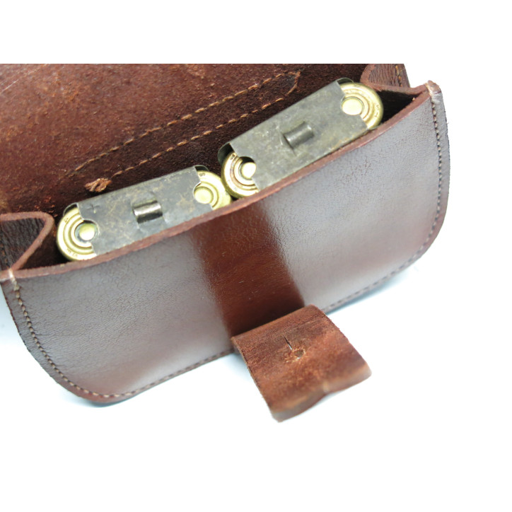 Porte clips de ceinturon en cuir marron pour Lebel -Berthier  ref bab 80