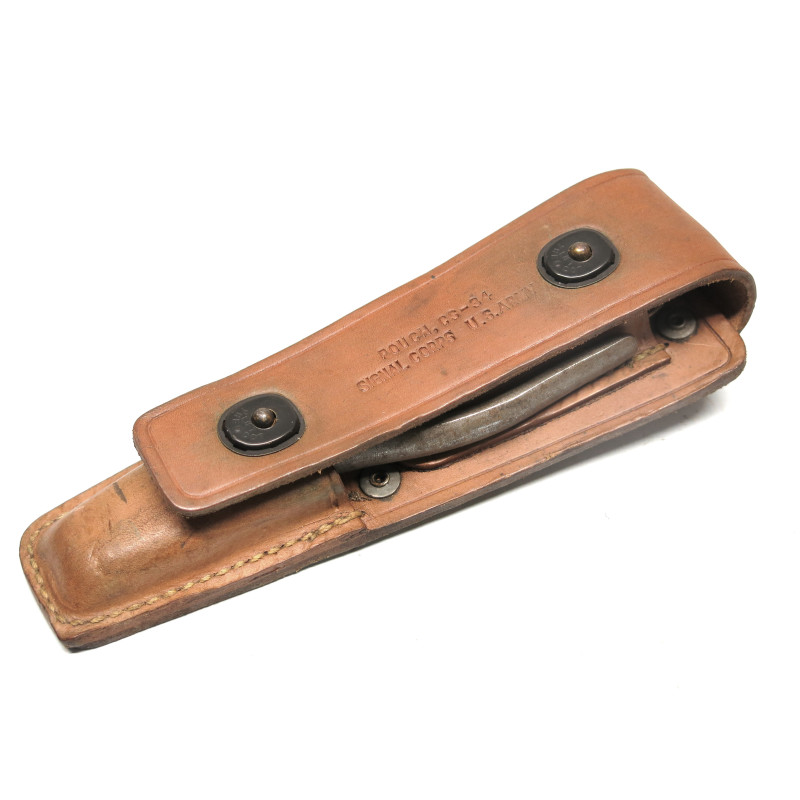 Etui cuir original TL 29 avec couteau et pince signal corps US army ref  99