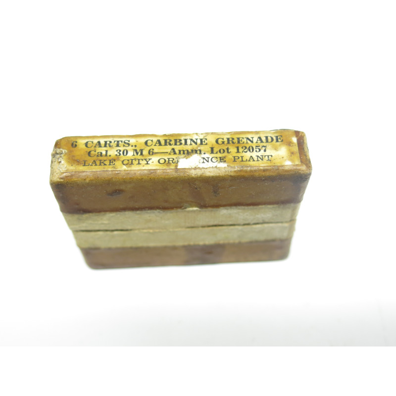 Rare boite vide pour cartouche lance grenade carabine  USM1 1943 Lake City ref un 1