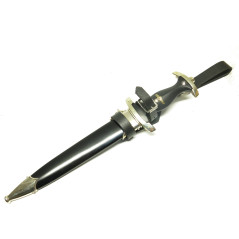 Dague 1940 Waff avec attache cuir poignée bois RZM