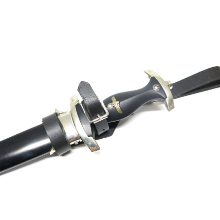 Dague 1940 Waff avec attache cuir poignée bois RZM