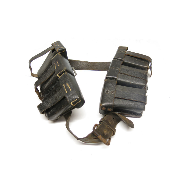 Paire de cartouchieres cuir Mauser 98K originale resistance  ref 852