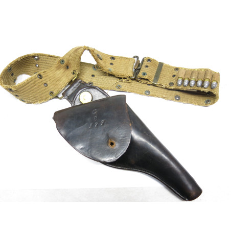 Etui cuir original revolver Colt 1895 US Navy avec ceinturon toile box 223