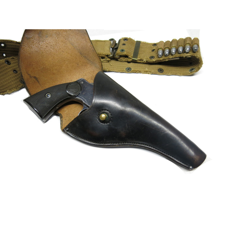 Etui cuir original revolver Colt 1895 US Navy  avec ceinturon toile    box 223