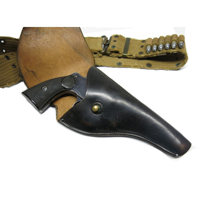 Etui cuir original revolver Colt 1895 US Navy  avec ceinturon toile    box 223