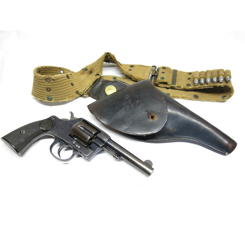 Etui cuir original revolver Colt 1895 US Navy  avec ceinturon toile    box 223