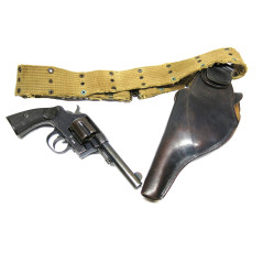 Etui cuir original revolver Colt 1895 US Navy  avec ceinturon toile    box 223