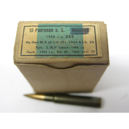 Rare boite vide de  cartouche Anschuss 7.92 Mauser 1944 de precision