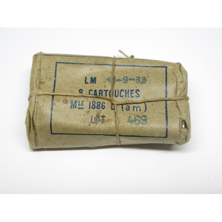 Paquet de cartouches 8 mm Lebel 1933  ref 55 box 213 catégorie C