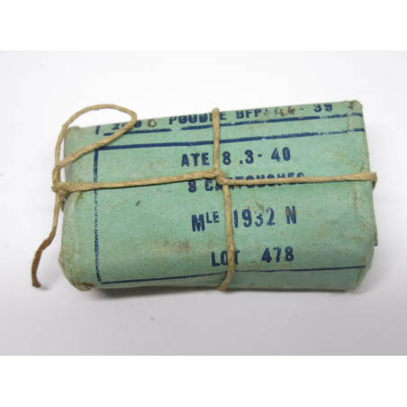 Paquet de cartouches 8 mm Lebel 1940 ref 77 box 213 categorie C