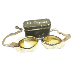 Lunette réglementaire modèle 1935 Française avec boite du Lt Charret box 248