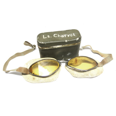 Lunette réglementaire modèle 1935 Française avec boite du Lt Charret box 248