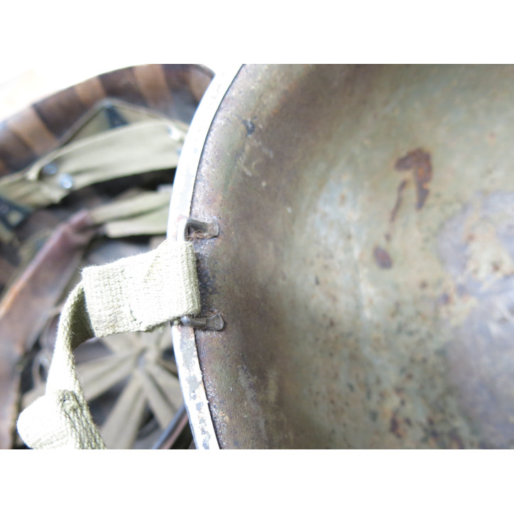 Casque complet  US army original 1944  ref 214