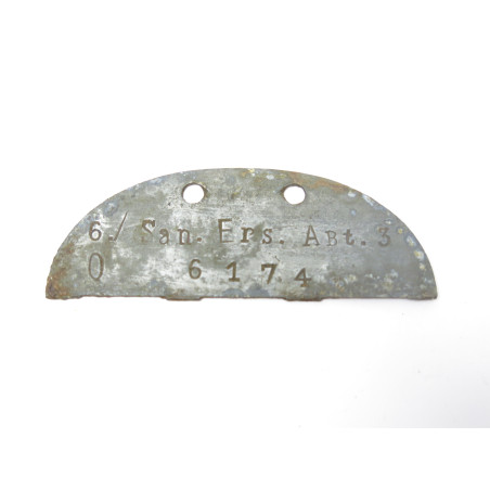 Demi plaque identification originale Allemande Normandie  ref 600    box 232