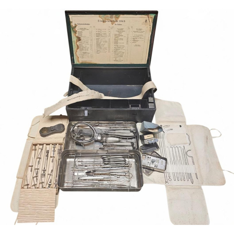 Caisse complète Chirurgien Allemand WH 1943 Truppenbesteck
