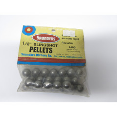 Paquet de 25 billes acier pour fronde ou lance pierre Saunders 1/2