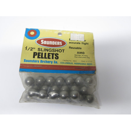 Paquet de 25 billes acier pour fronde ou lance pierre Saunders 1/2