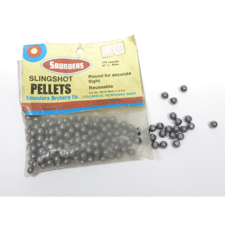 Paquet de 175 billes acier pour fronde ou lance pierre Saunders diamètre 6 mm