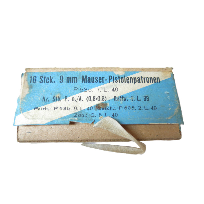 Boite de 16 cartouches 9 mm export 1940 ref un 2   categorie B